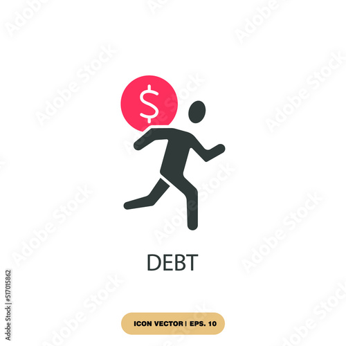 debt icons  symbol vector elements for infographic web