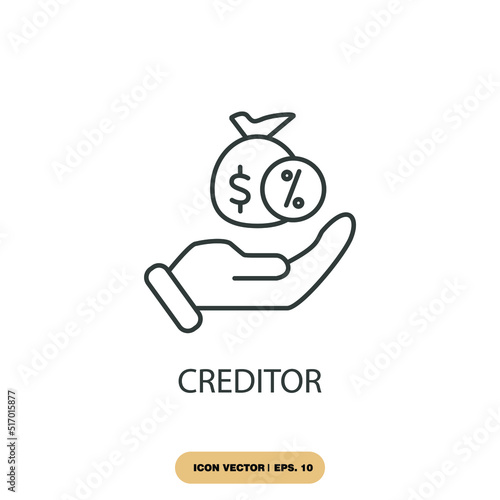 creditor icons  symbol vector elements for infographic web