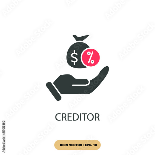 creditor icons  symbol vector elements for infographic web