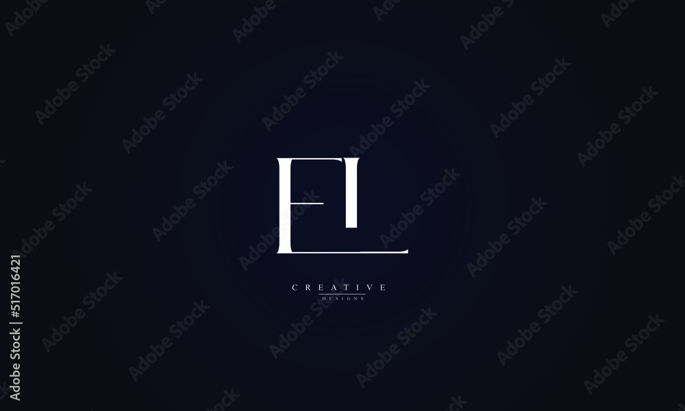 Alphabet letters Initials Monogram logo EL LE E L - obrazy, fototapety, plakaty 