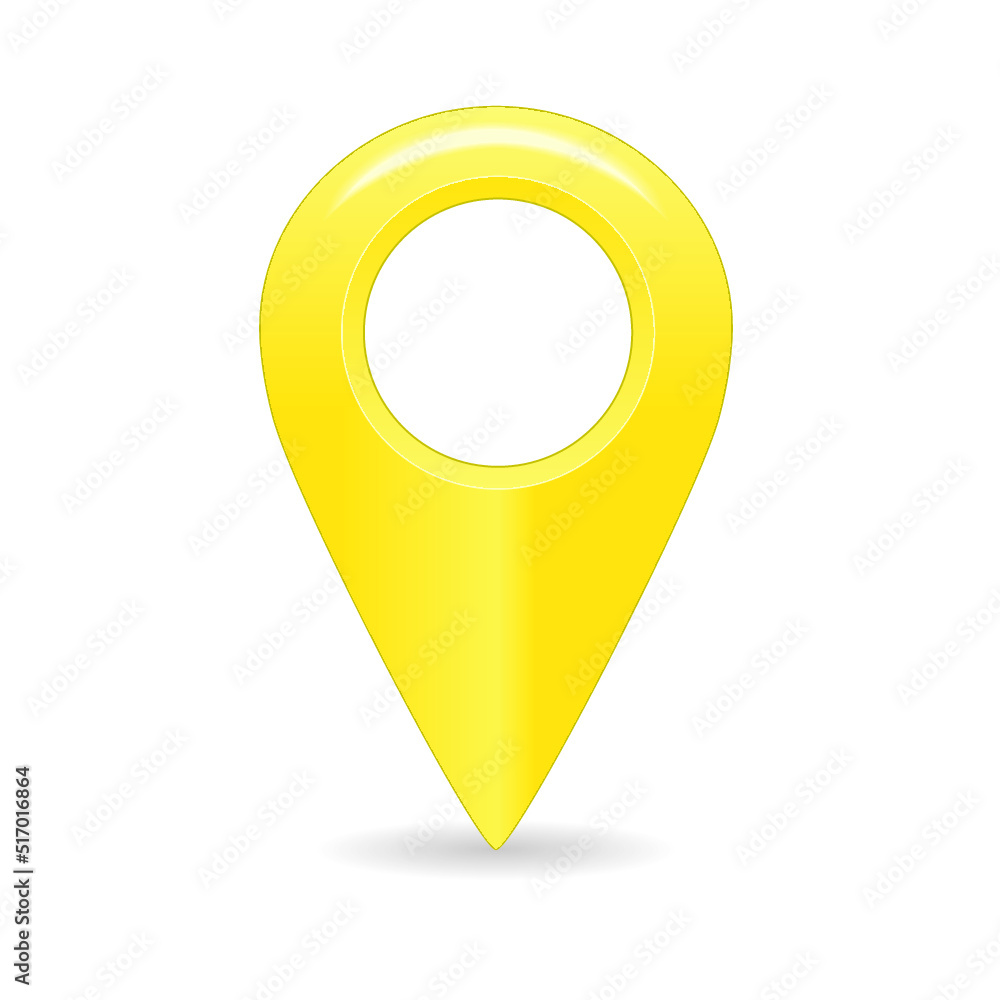 Yellow Map pointer symbol isolated on a white background Yellow Map pointer symbol isolated on a white background