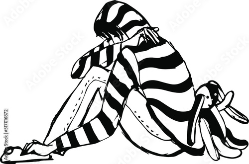 black and cartoon illustration of a person
