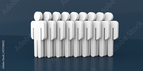 person waiting in a queue people in queue concept 3D Rendering Image