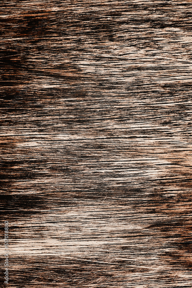 Fototapeta premium Brown wooden background. Top view. Copy space.
