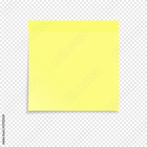 Yellow sticky note isolated on a transparent background