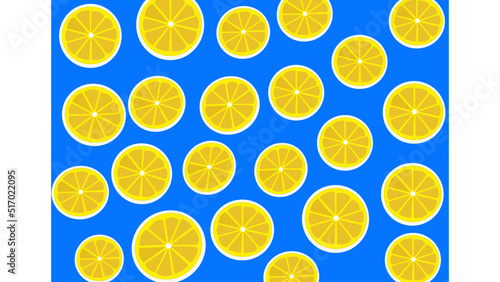 Lemon in blue background color. Fresh lemonade drink inspired me to make this pattern.