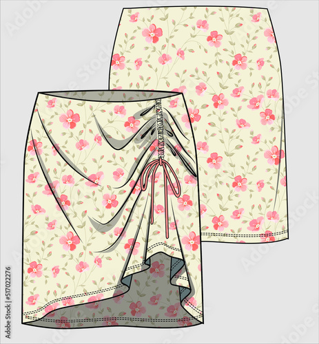 SHORT MINI SKIRT WITH FLORAL PRINT