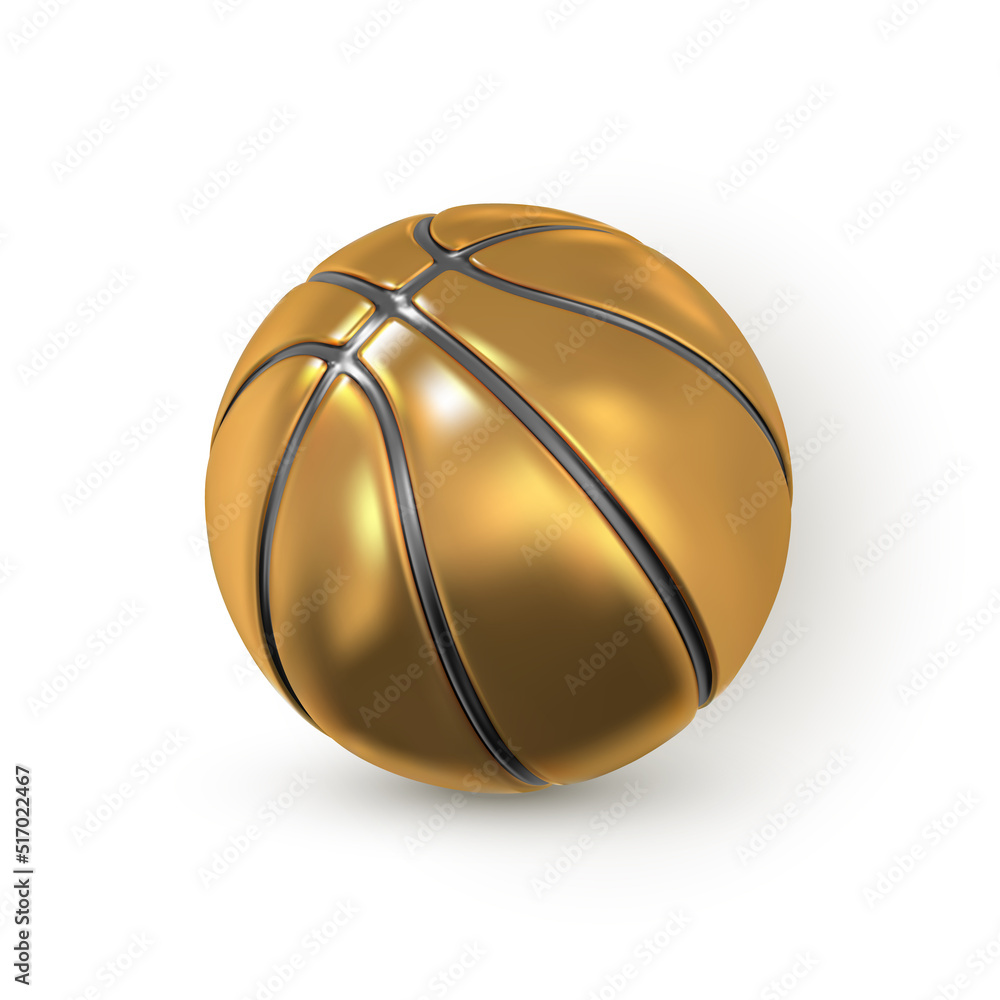 Vecteur Stock 3d realistic golden basket ball. Gold basketball ball. Vector  illustration | Adobe Stock