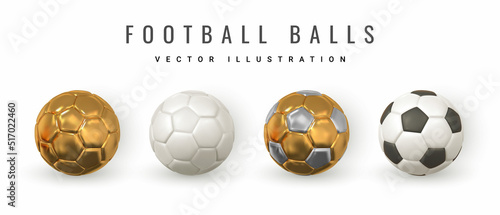 Fotografia Set of 3d realistic Soccer balls