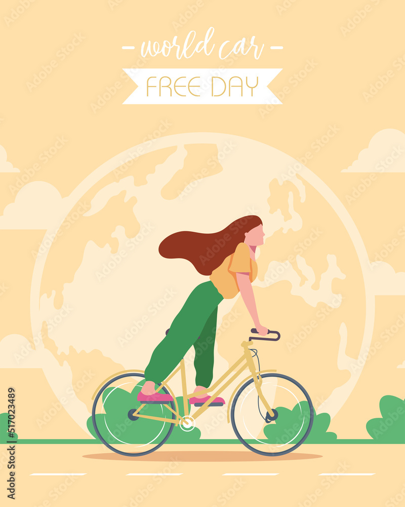 Fototapeta premium world car free day poster