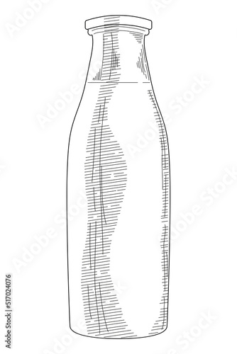 milk bottle sketch style