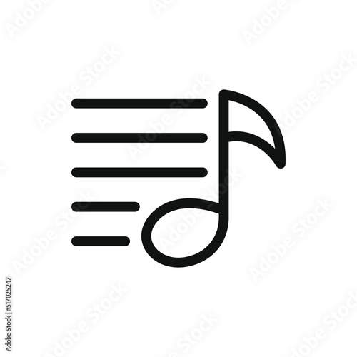 Music playlist icon line style isolated on white background. Vector illustration