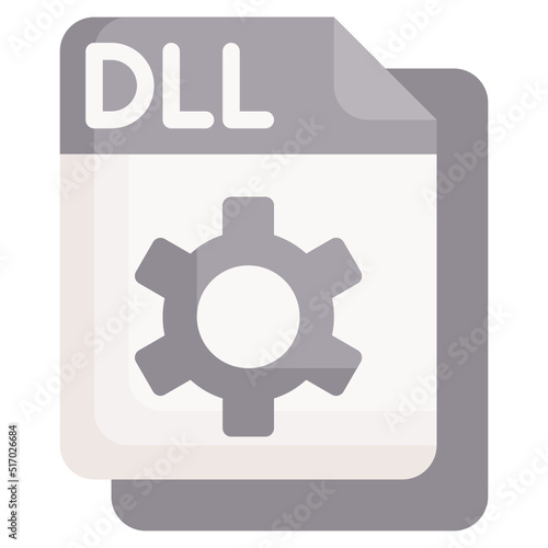 DLL flat icon,linear,outline,graphic,illustration photo