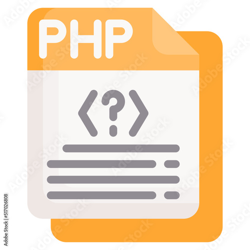 PHP flat icon,linear,outline,graphic,illustration