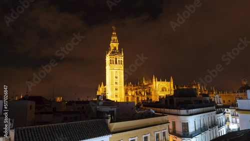 Seville Cathedral Nighttime Time-Lapse