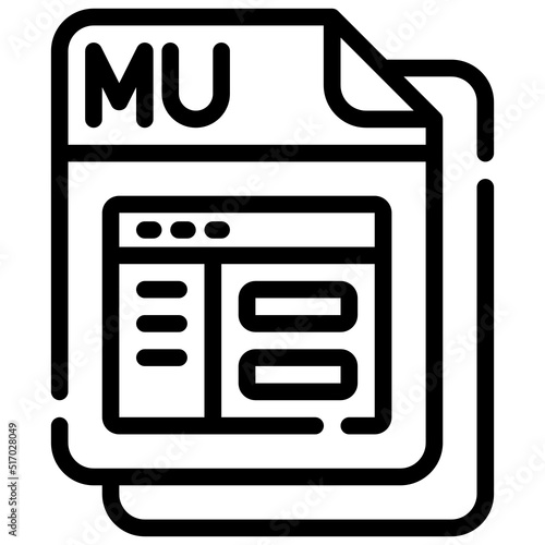 MU line icon,linear,outline,graphic,illustration