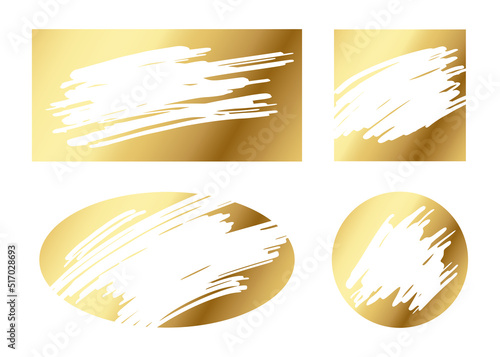 Different gold shapes illustration. Scratch elements for lottery game. Getting jackpot from lucky coupon
