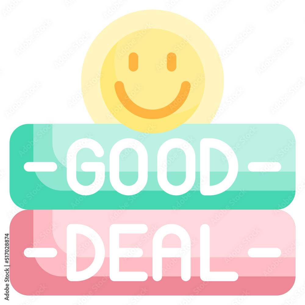 GOOD DEAL flat icon,linear,outline,graphic,illustration