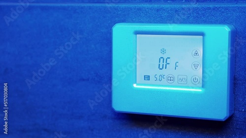 Wallpaper Mural Digital thermostat that is linked to smart lights is changed from on to off Torontodigital.ca