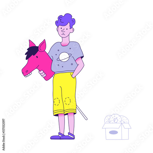 junior designer with a creative horse