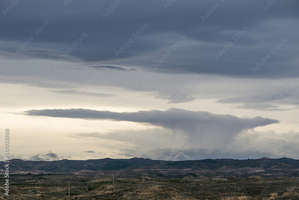 Ribera of Navarre. Cloud Covered Sunset