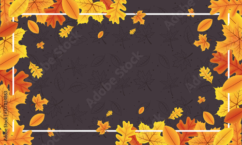autumn season rectangle frame