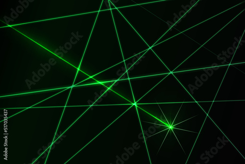 Laser field.Intersecting glowing laser security beams on a dark background.Art design shine light ray.