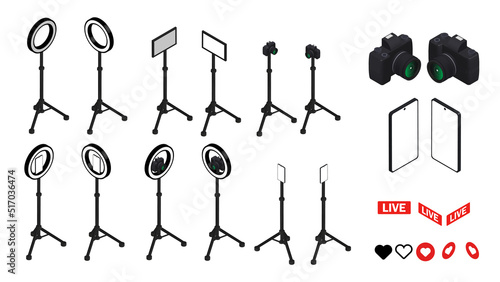 Camera tripod 3D isometric phone 