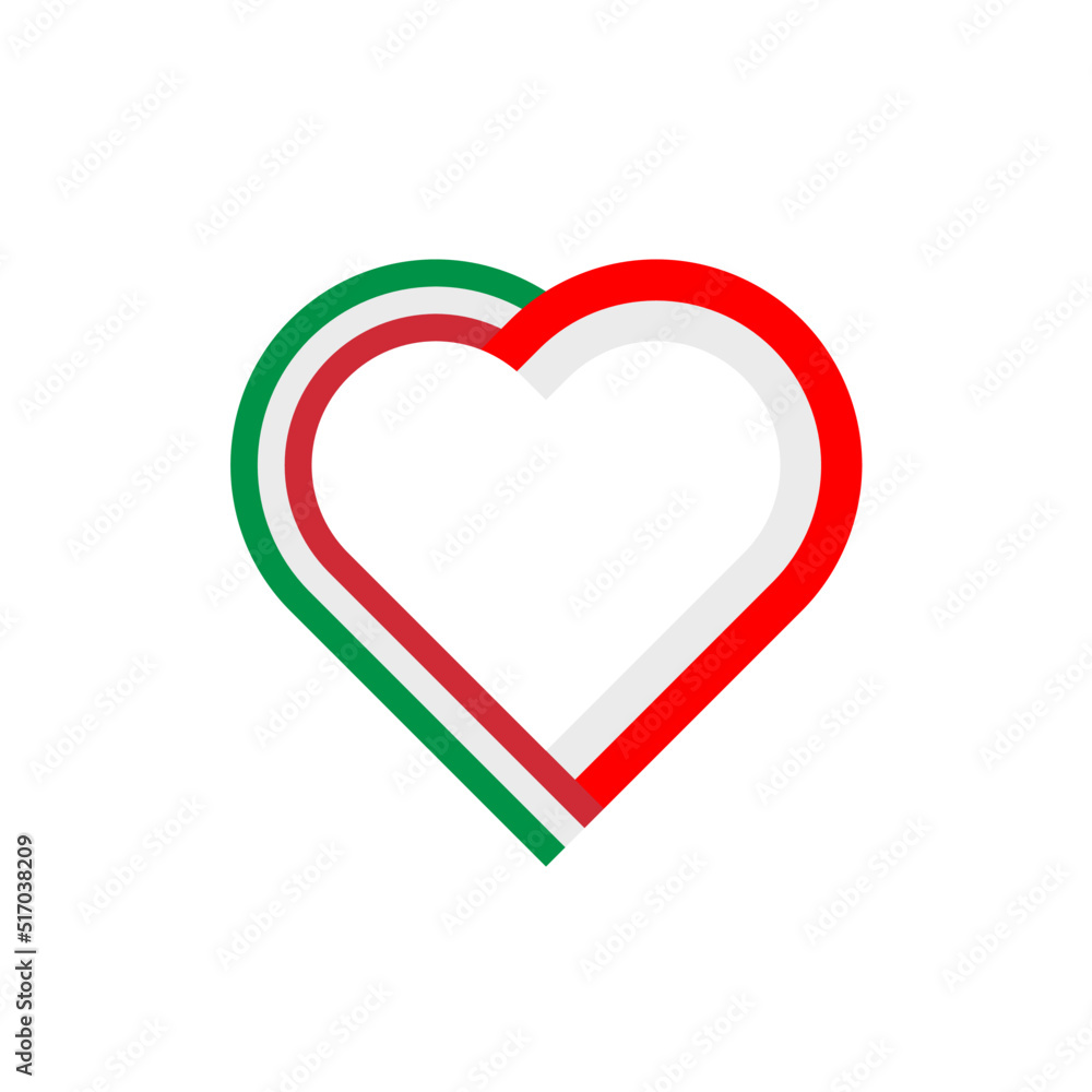 unity concept. heart ribbon icon of italy and indonesia flags. vector illustration isolated on white background unity concept. heart ribbon icon of italy and indonesia flags. vector illustration isolated on white background