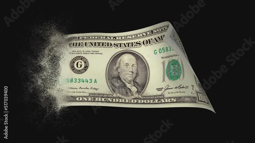 Dematerialization of a 100 us-dollar banknote