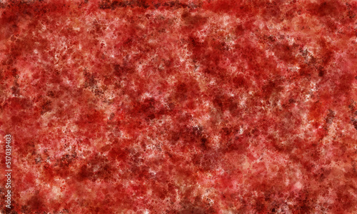 Red background with texture and distressed vintage grunge and watercolor paint stains
