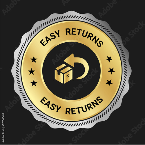 Easy Returns vector logo. trust badges. easy returns icons,