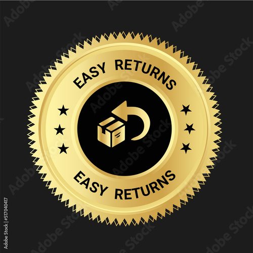 Easy Returns vector logo. trust badges. easy returns icons,