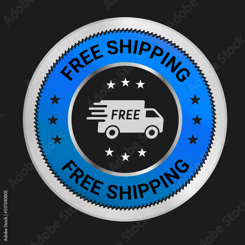 Free shipping vector logo and trust badge icon