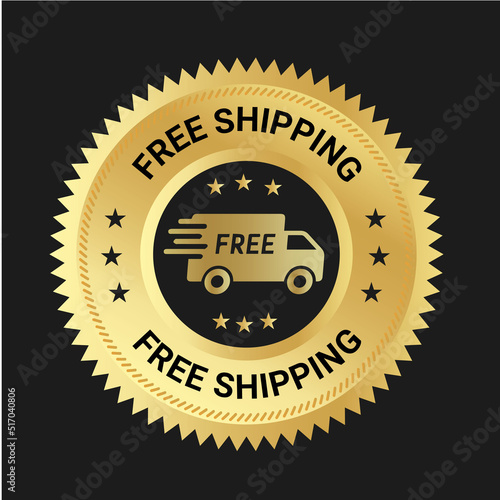 Free shipping vector logo and trust badge icon