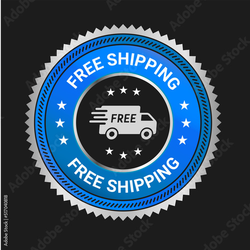 Free shipping vector logo and trust badge icon
