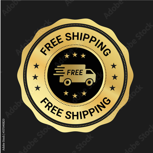 Free shipping vector logo and trust badge icon
