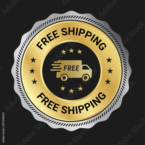 Free shipping vector logo and trust badge icon