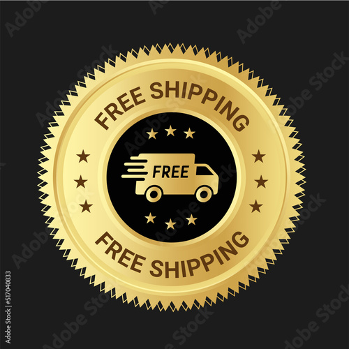 Free shipping vector logo and trust badge icon