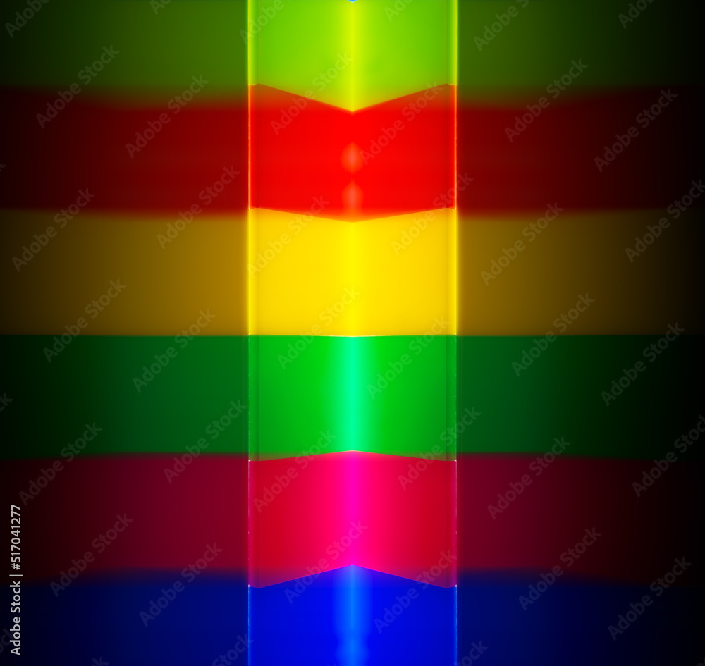 color plastic shape plexiglas backlit with LEDs on balck background color plastic shape plexiglas backlit with LEDs on balck background