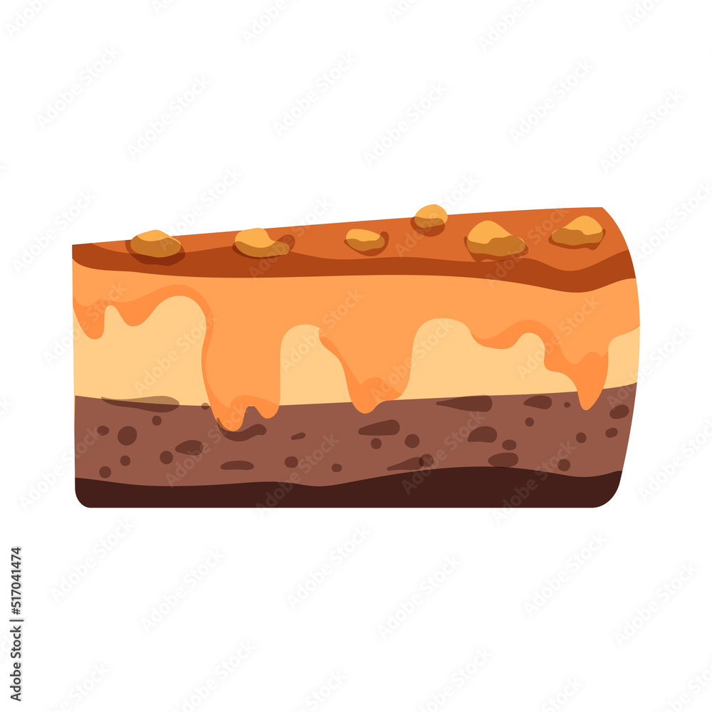 Cake pastries and cheesecakes. Vector illustrations of sweets isolated on white background.