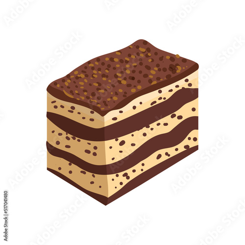 Cake pastries and cheesecakes. Vector illustrations of sweets isolated on white background.