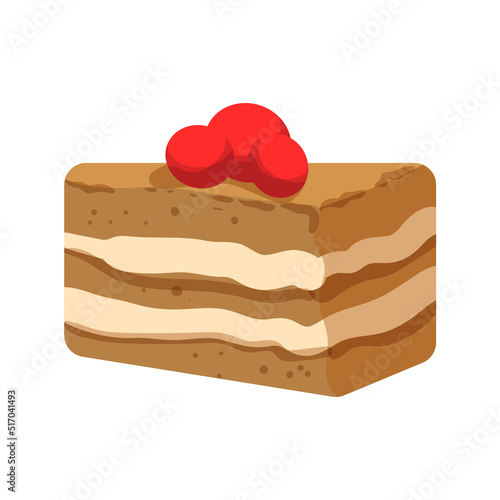 Cake pastries and cheesecakes. Vector illustrations of sweets isolated on white background.