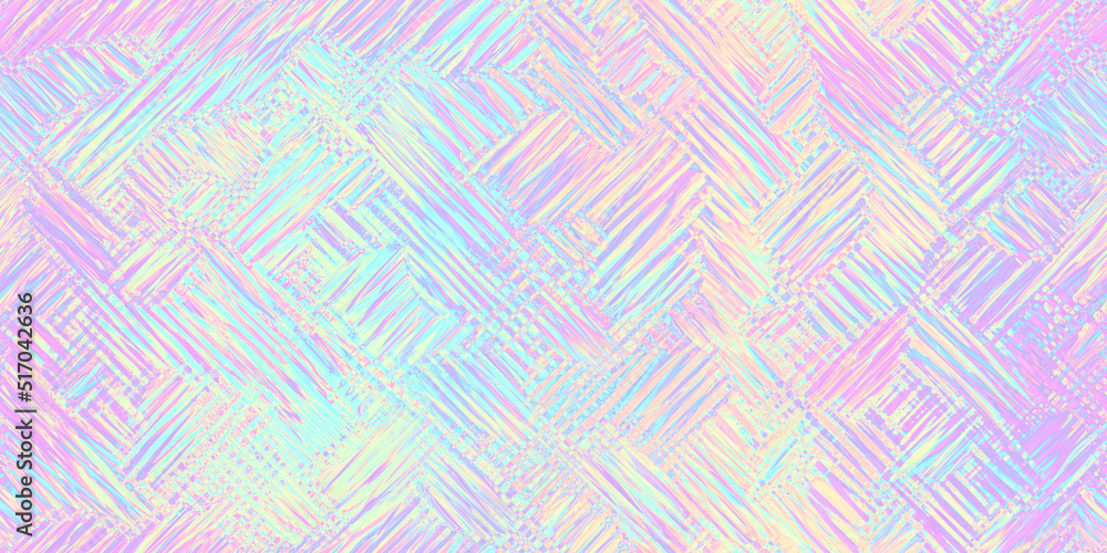 Seamless trendy iridescent rainbow corrugated ribbed glass background texture. Soft pastel holographic frosted window refraction pattern. Modern blurry pearlescent unicorn foil abstract 3D rendering. Seamless trendy iridescent rainbow corrugated ribbed glass background texture. Soft pastel holographic frosted window refraction pattern. Modern blurry pearlescent unicorn foil abstract 3D rendering.