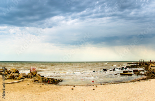 landscape of the sea and stones, Azov sea, Ukraine