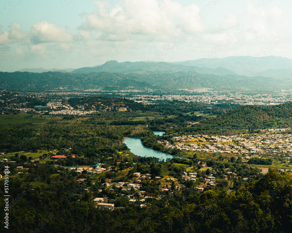 River landscape from puerto rico drone capture