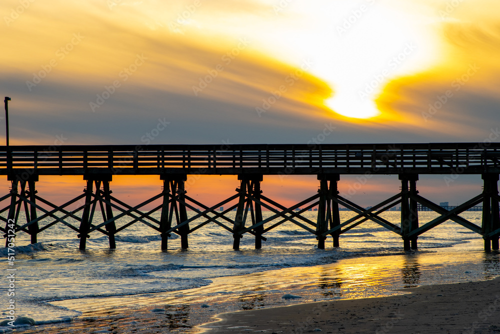 Ocean pier during sunset