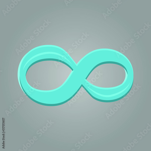 Beautiful sign of infinity. Blue. Inverted eight. Vector