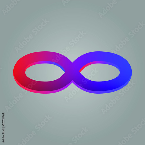 Inverted eight. The Infinity symbol. Vector