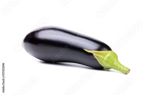 fresh and ripe eggplant isolated on white. healthy vegetable